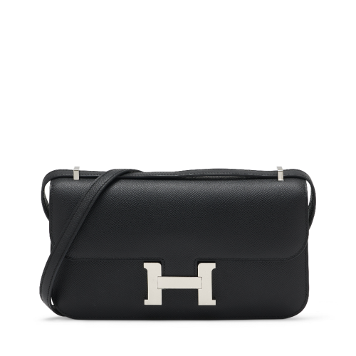 Hermes Constance Elan Epsom Noir Silver