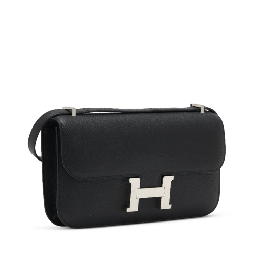 Hermes Constance Elan Epsom Noir Silver