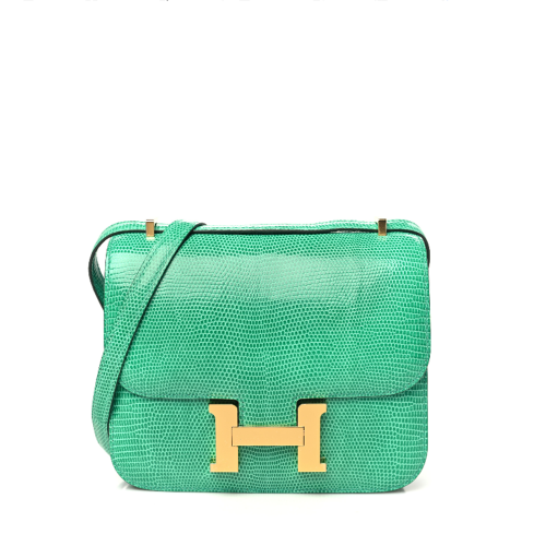 Hermes Constance 18 Lizard Menthe Gold
