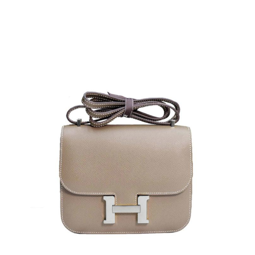 Hermes Constance 19 Epsom Etoupe Silver