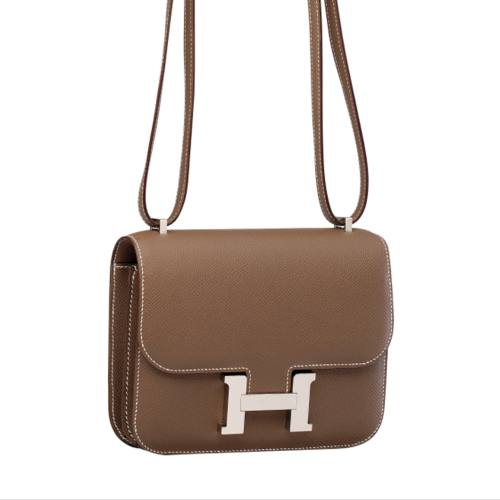 Hermes Constance 19 Epsom Etoupe Silver