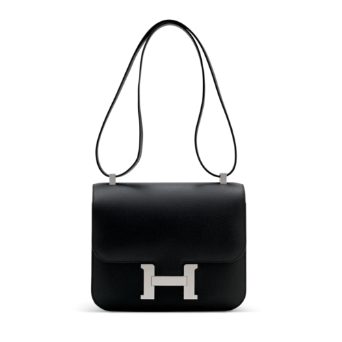 Hermes Constance 24 Epsom Noir Silver