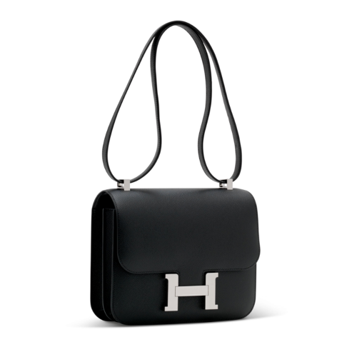 Hermes Constance 24 Epsom Noir Silver
