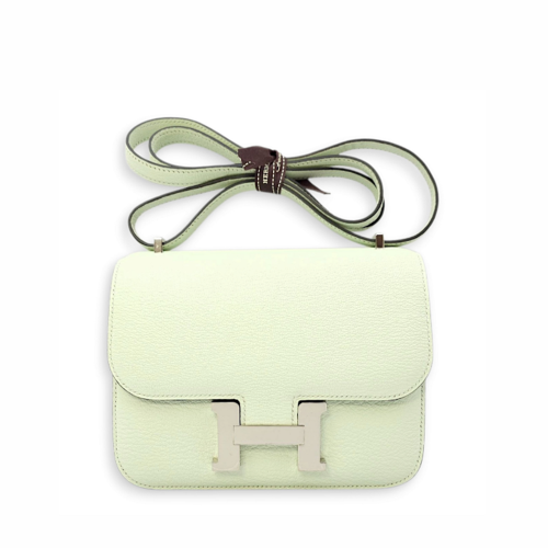 Hermes Constance 19 Chevre Mysore Vert fizz Silver