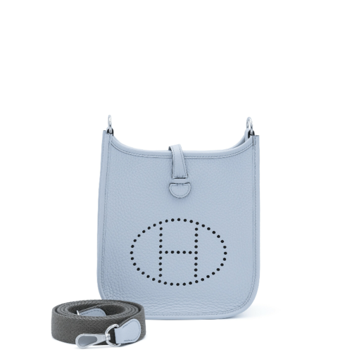 Hermes Evelyne 16 Clemence Blue Pale Silver