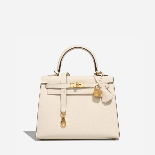 Hermes Kelly 25 Epsom Nata Gold
