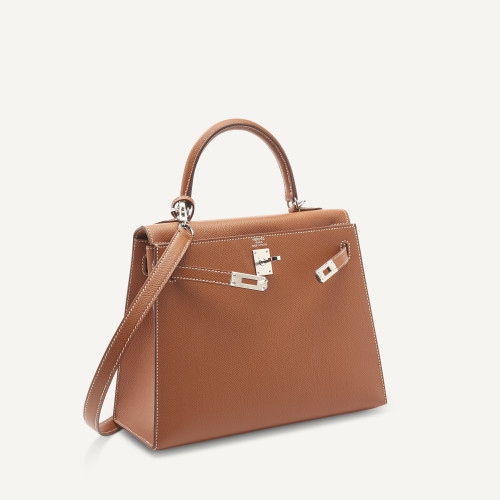 Hermes Kelly 25 Epsom Gold Silver