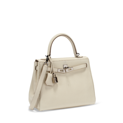Hermes Kelly 25 Togo Craie Silver