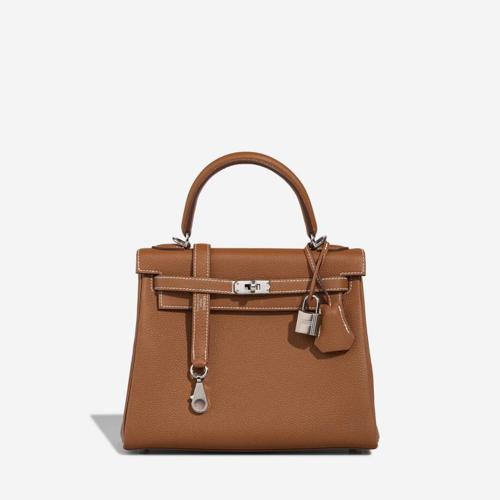 Hermes Kelly 25 Togo Gold Silver