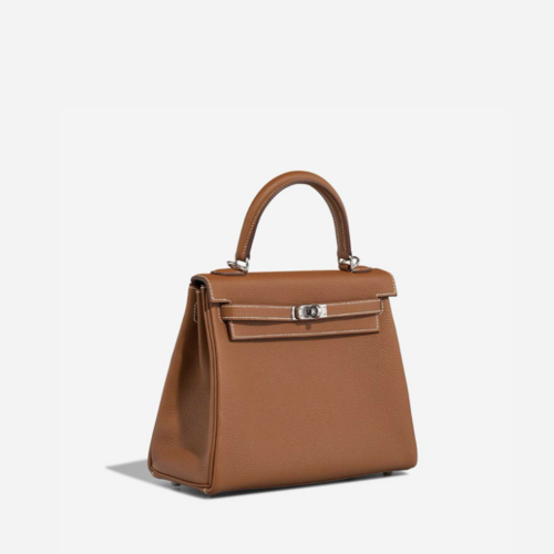 Hermes Kelly 25 Togo Gold Silver