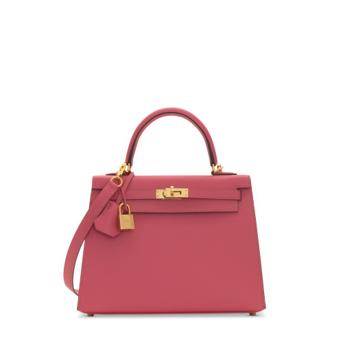 Hermes Kelly 25 Epsom Rose Azalee Gold