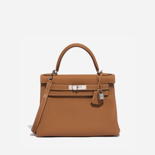 Hermes Kelly 28 Togo Gold Silver