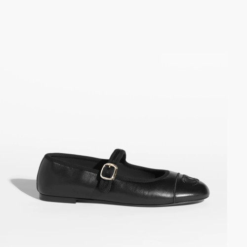 CHANEL CC Logo Mary Jane Flats