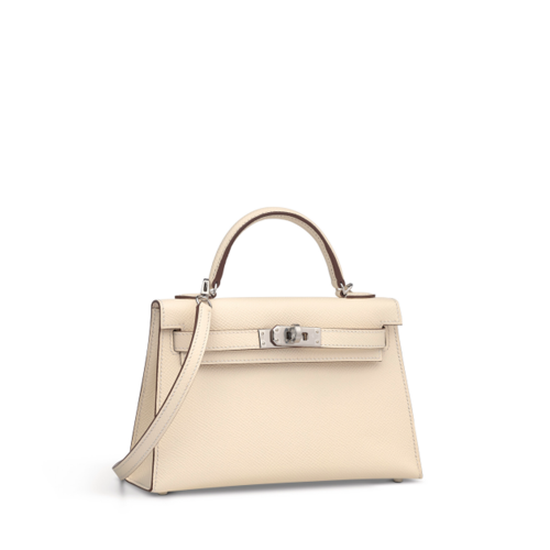 Hermes Kelly II Mini Epsom Nata Silver