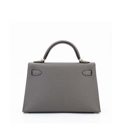 Hermes Kelly II Mini Epsom Gris Meyer Gold