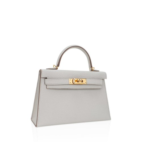 Hermes Kelly II Mini Chevre Mysore Mushroom Gold