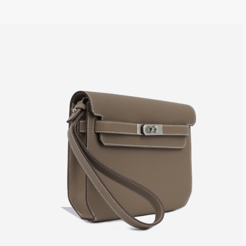 Hermes Kelly Depeches 25 Togo Etoupe Silver