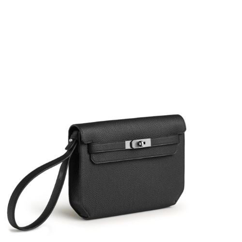 Hermes Kelly Depeches 25 Togo Noir Silver