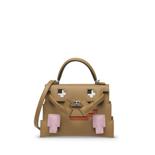 Hermes Kelly Doll Epsom Chai Silver