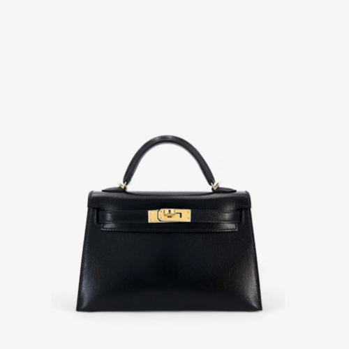 Hermes Kelly II Mini Box Noir Gold