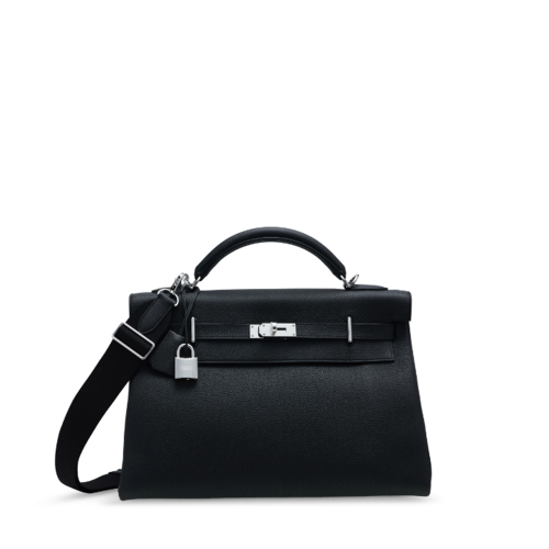 Hermes Kelly Maxi 42 Togo Noir Silver