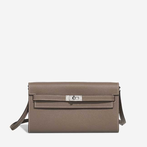 Hermes Kelly to go Evercolor Etoupe Silver