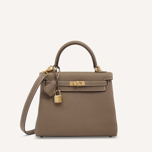 Hermes Kelly 25 Togo Etoupe Gold