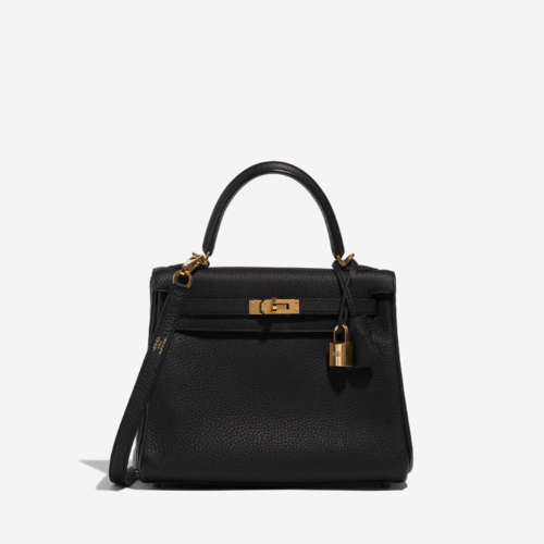 Hermes Kelly 25 Togo Noir Gold