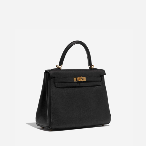 Hermes Kelly 25 Togo Noir Gold