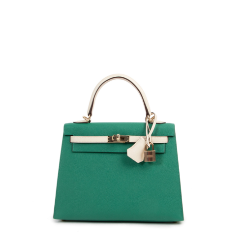 Hermes Kelly 25 Epsom Vert Verone Gold