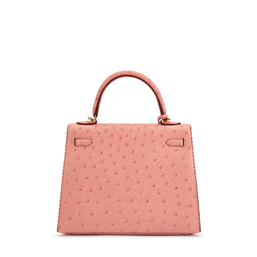Hermes Kelly 25 Ostrich Terre Cuite Gold
