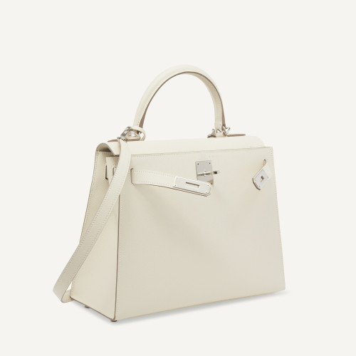 Hermes Kelly 28 Epsom Craie Silver 