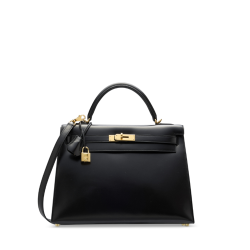 Hermes Kelly 32 Box Noir Gold