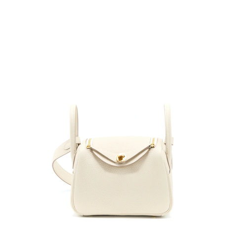 Hermes Lindy Mini Clemence Craie Gold