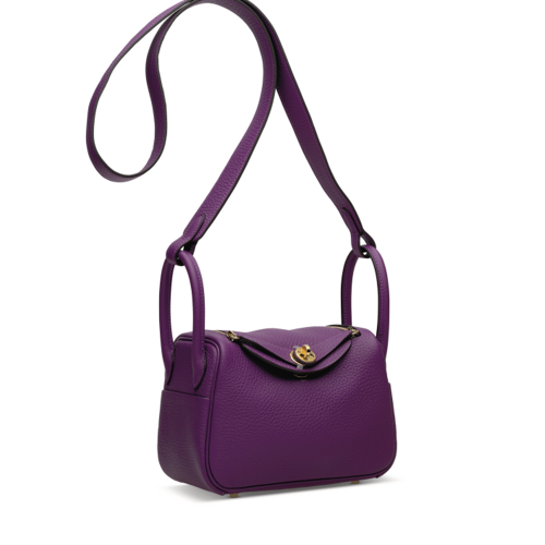 Hermes Lindy Mini Clemence Anemone Gold