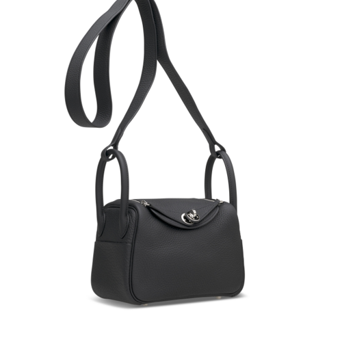 Hermes Lindy Mini Clemence Noir Silver