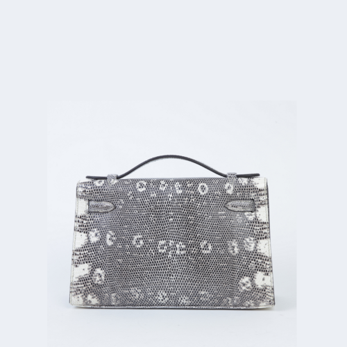 Hermes Mini Kelly I Lizard Silver