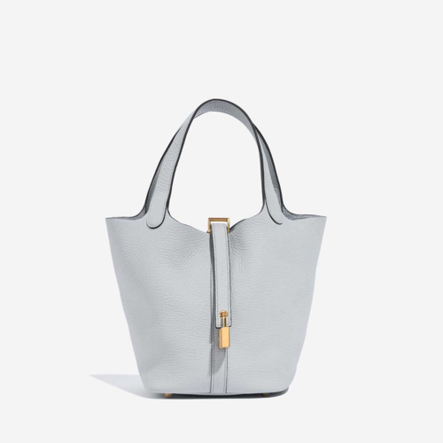Hermes Picotin 18 Clemence Blue Pale Gold