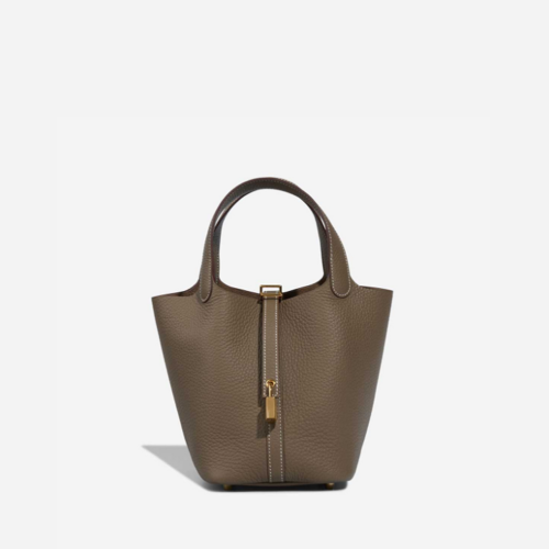 Hermes Picotin 18 Clemence Etoupe Gold