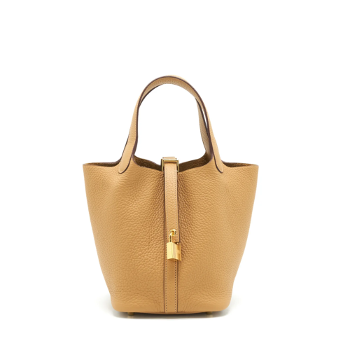 Hermes Picotin 18 Clemence Biscuit Gold