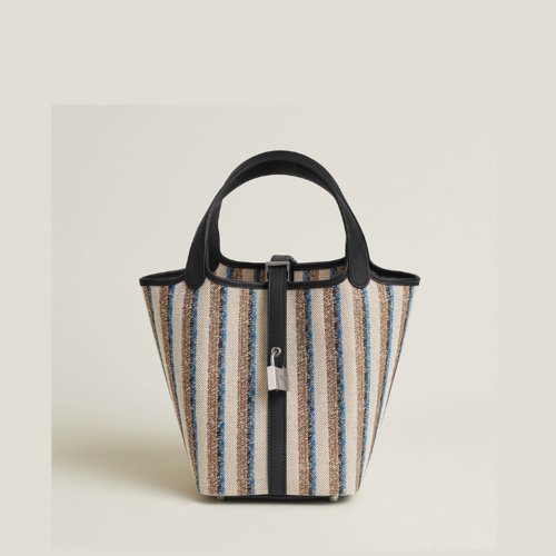 Hermes Picotin 18 Toile Swift Noir Silver