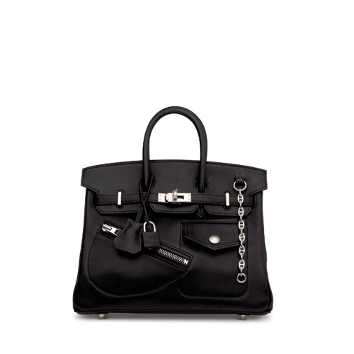 Hermes Rock Birkin 25 Noir Silver