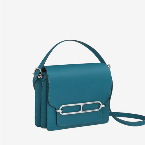 Hermes Roulis Mini Evercolor New Blue Jean Silver