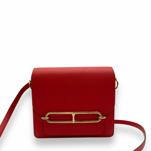 Hermes Roulis Mini Evercolor Rouge Tomato Gold
