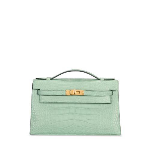 Hermes Mini Kelly I Alligator Vert deau Gold