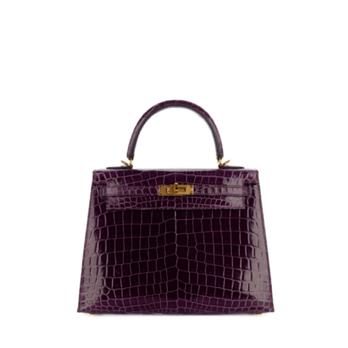 Hermes Kelly 25 Alligator Amethyst Gold