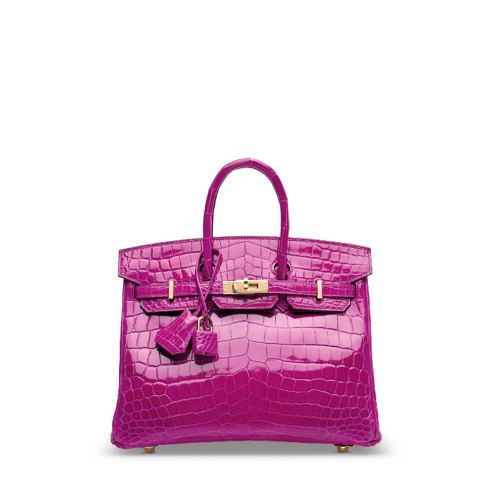 Hermes Birkin 25 Alligator Rose Sheherazade Gold