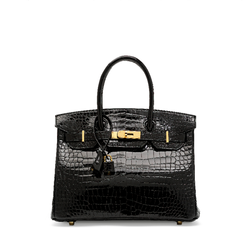 Hermes Birkin 30 Porosus Noir Gold