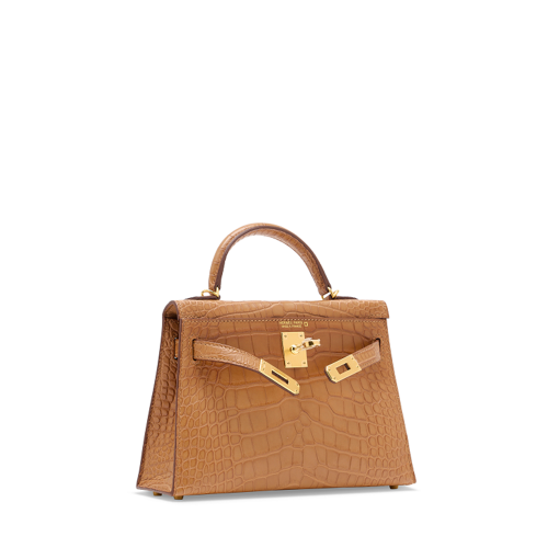 Hermes Kelly Mini II Alligator Gold Gold
