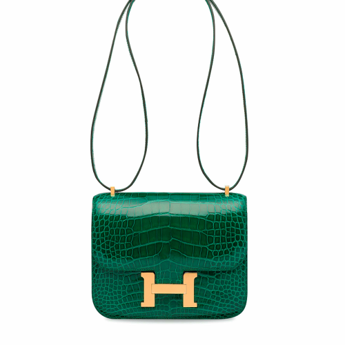Hermes Constance 19 Crocodile/Alligator Vert Emeraude Gold